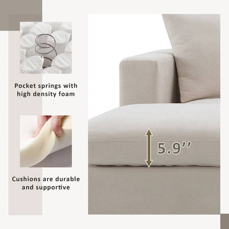 Canapé d'angle en tissu polyester