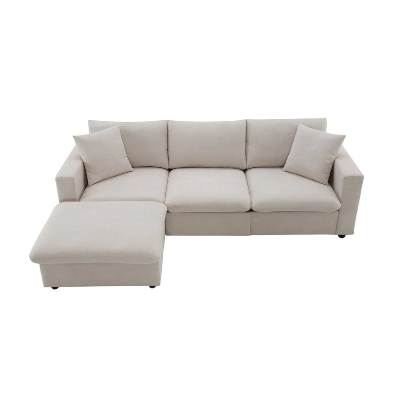 Canapé d'angle en tissu polyester