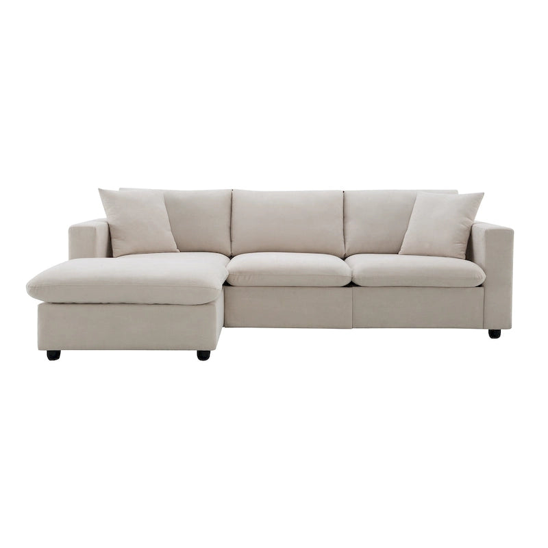 Canapé d'angle en tissu polyester
