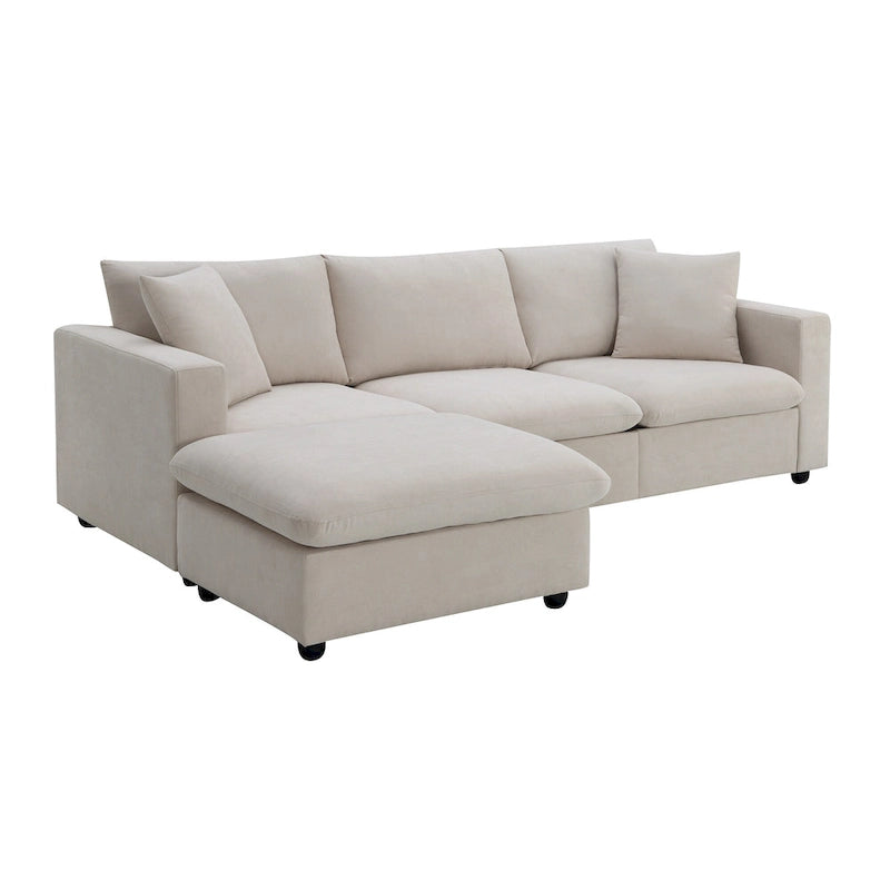 Canapé d'angle en tissu polyester