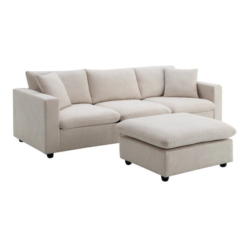 Canapé d'angle en tissu polyester