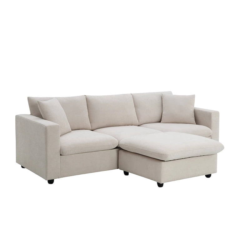 Canapé d'angle en tissu polyester