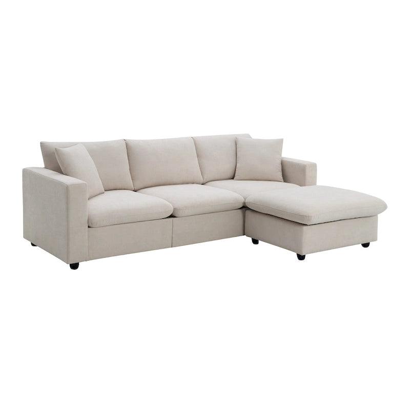 Canapé d'angle en tissu polyester