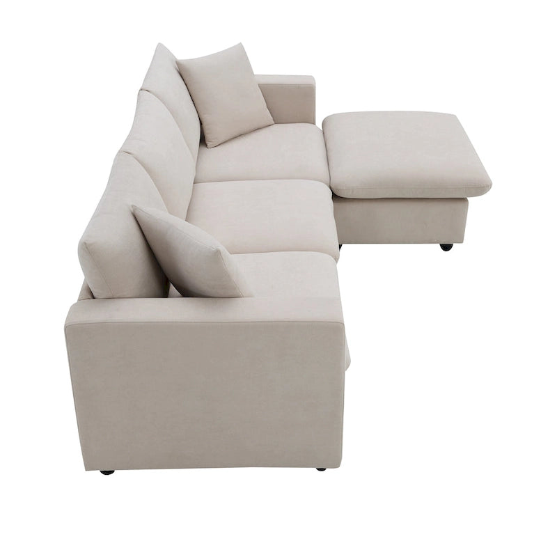 Canapé d'angle en tissu polyester