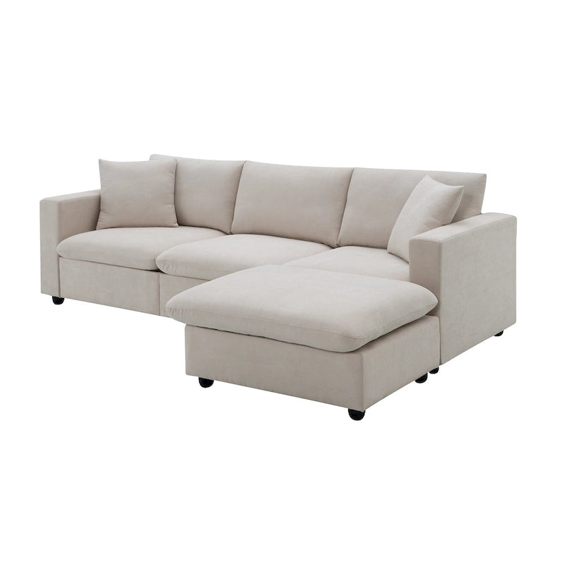 Canapé d'angle en tissu polyester