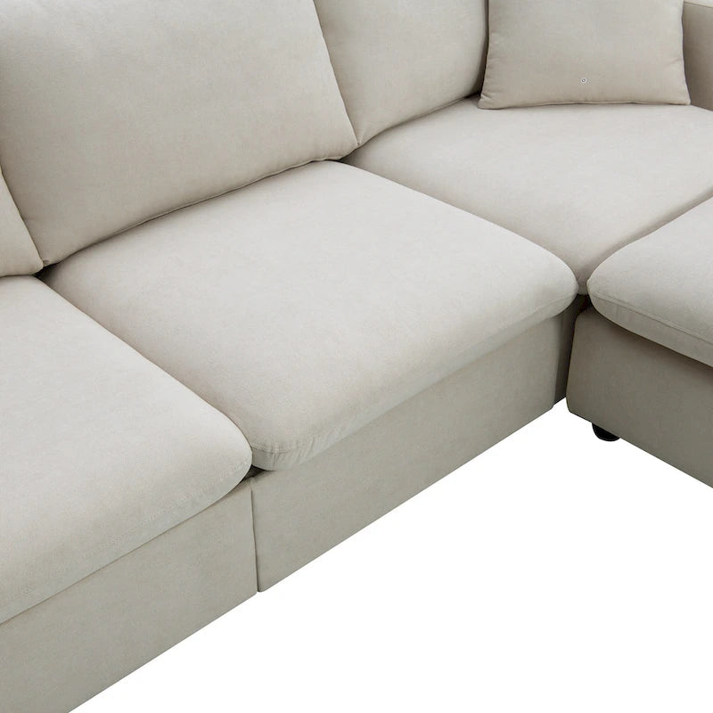 Canapé d'angle en tissu polyester