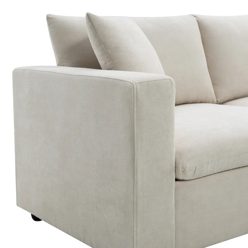 Canapé d'angle en tissu polyester