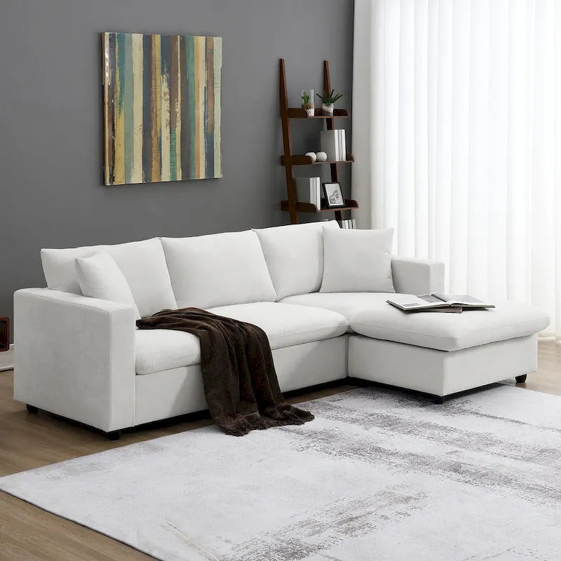 Canapé d'angle en tissu polyester