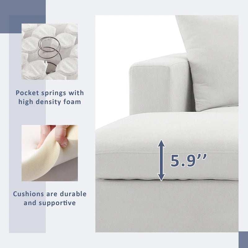 Canapé d'angle en tissu polyester