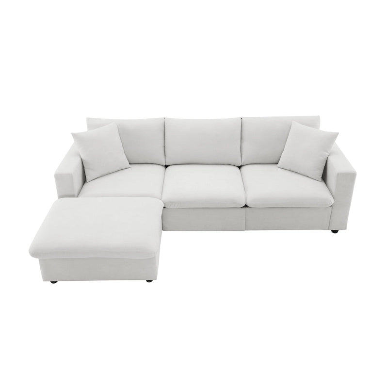 Canapé d'angle en tissu polyester