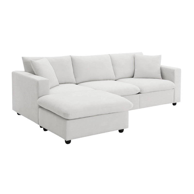 Canapé d'angle en tissu polyester