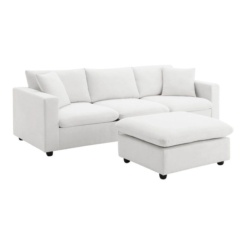 Canapé d'angle en tissu polyester