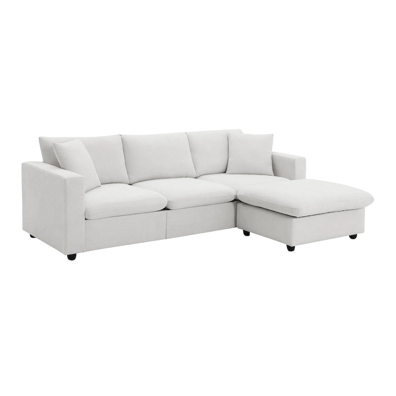 Canapé d'angle en tissu polyester