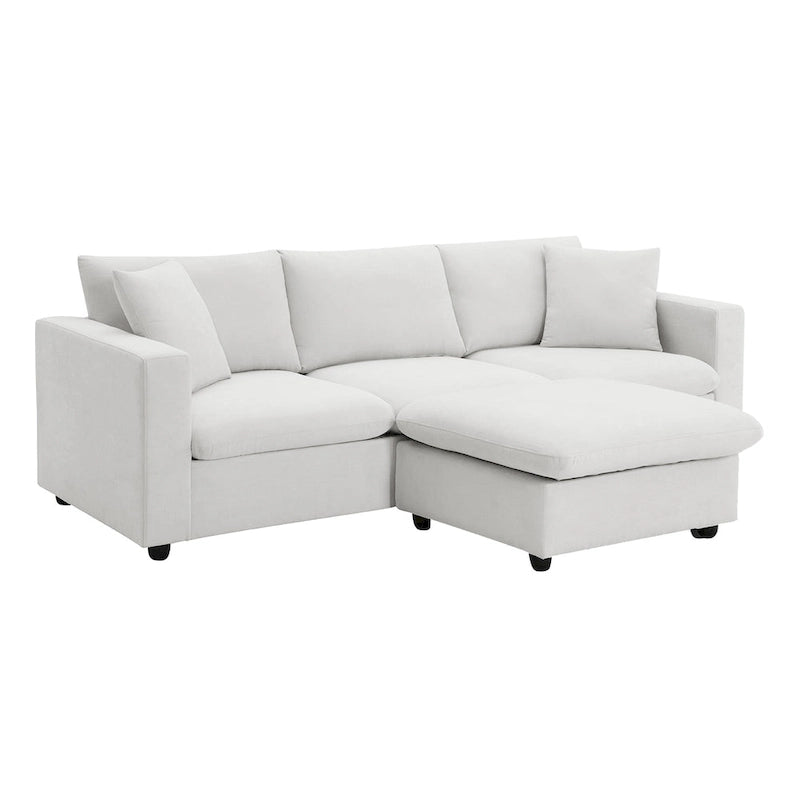 Canapé d'angle en tissu polyester