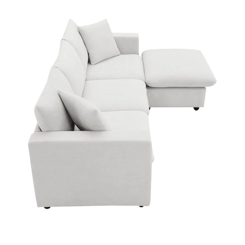 Canapé d'angle en tissu polyester