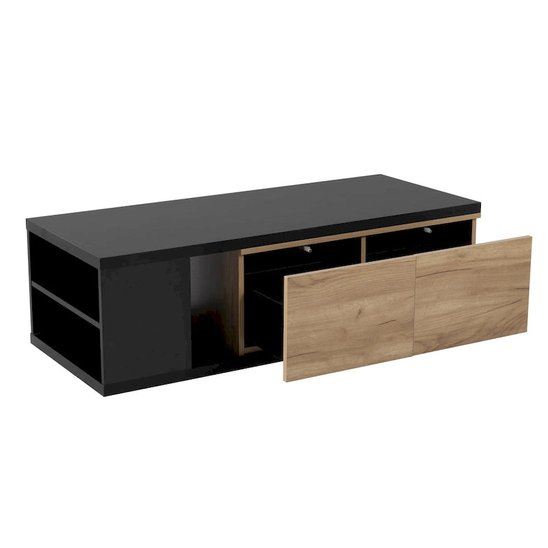 Table basse multifonctionnelle avec rangement dissimulé et 2 tiroirs