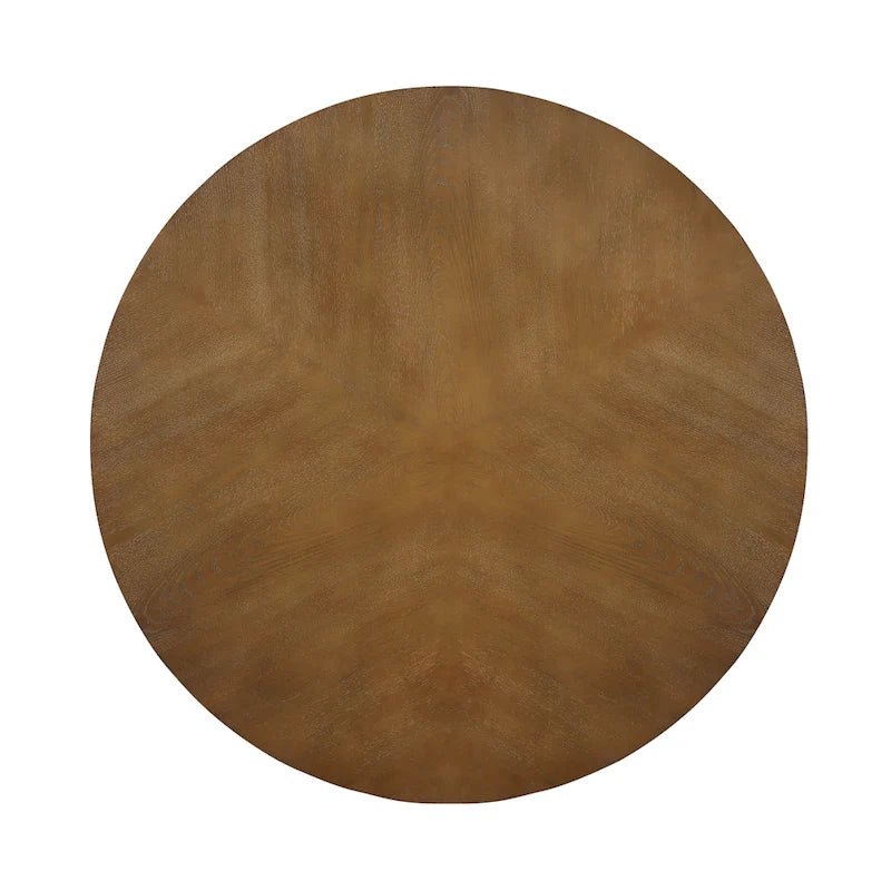 Table basse ronde en bois massif de style rustique
