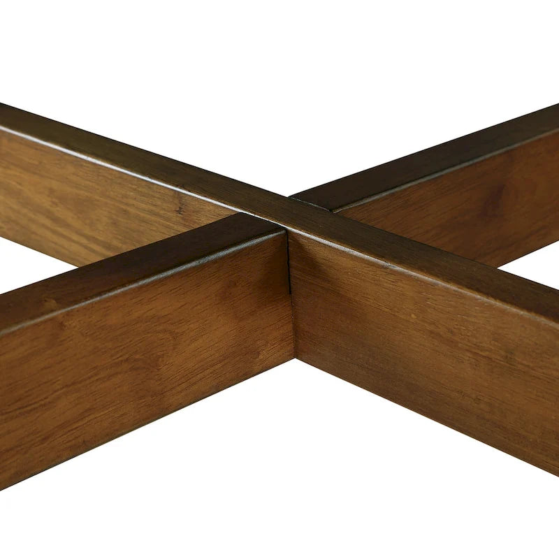 Table basse ronde en bois massif de style rustique
