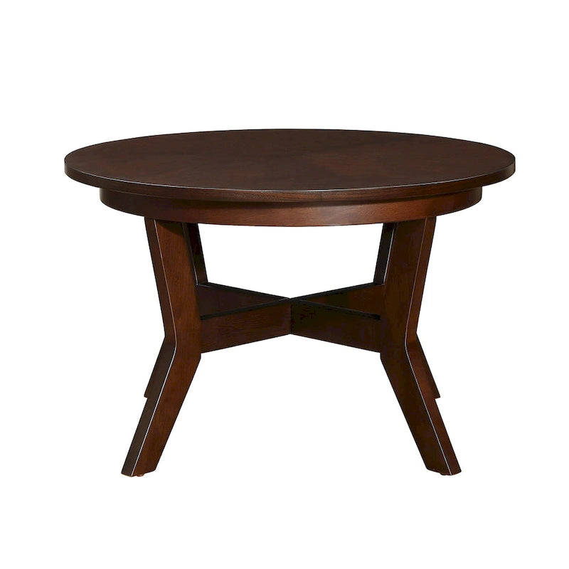 Table basse ronde en bois massif de style rustique