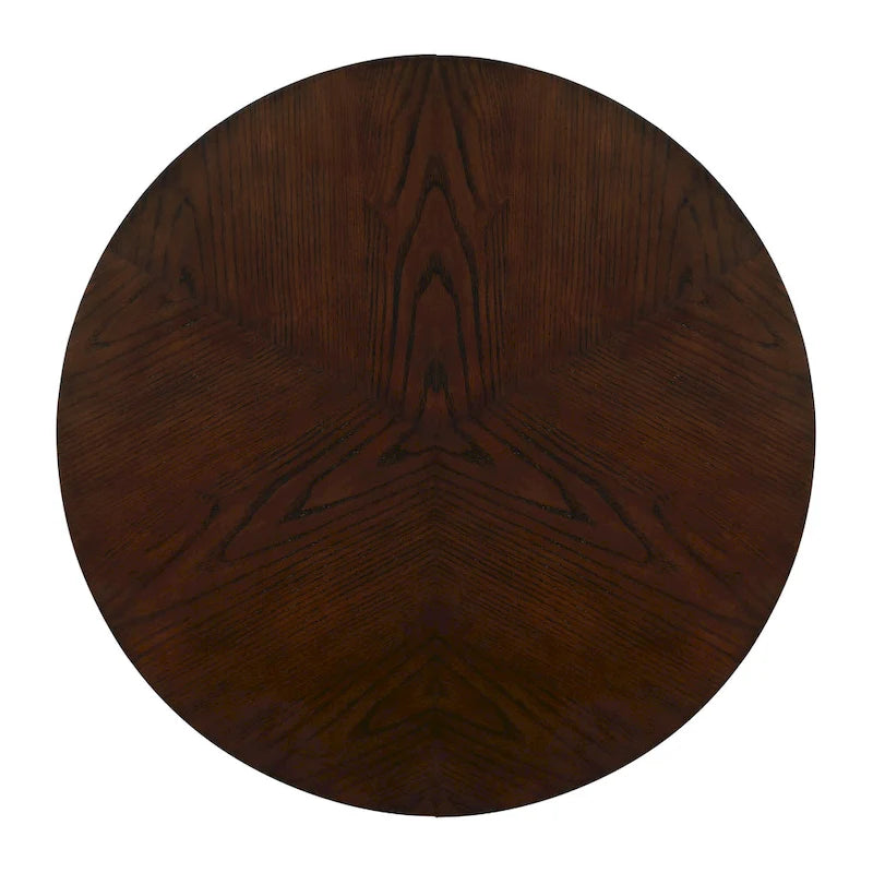 Table basse ronde en bois massif de style rustique