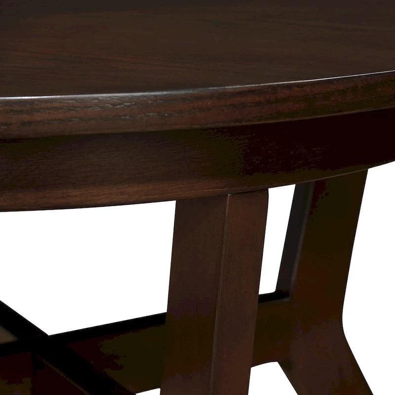 Table basse ronde en bois massif de style rustique