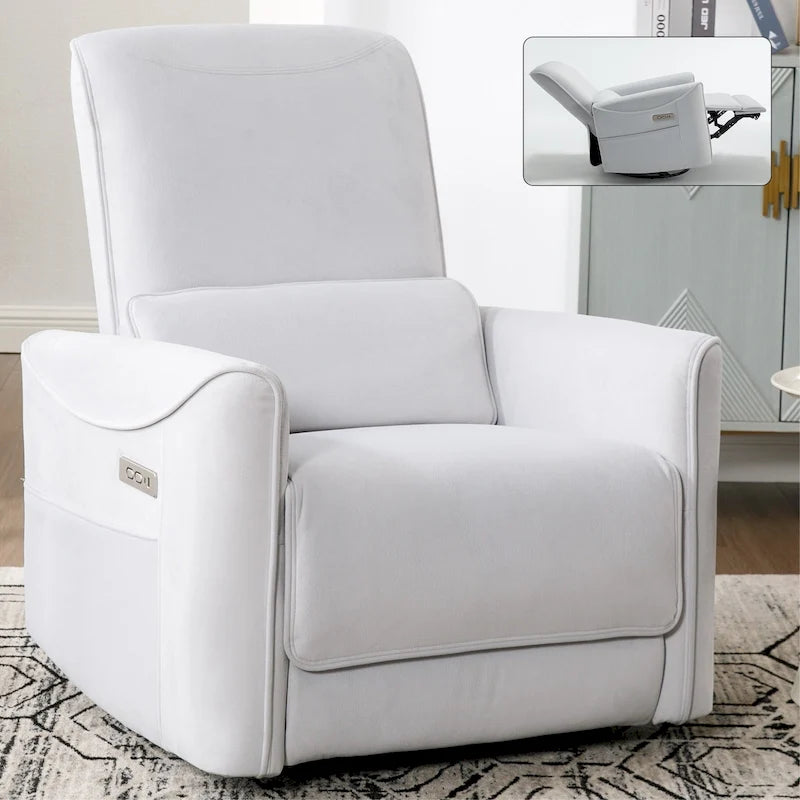 Fauteuil inclinable électrique berçant et pivotant