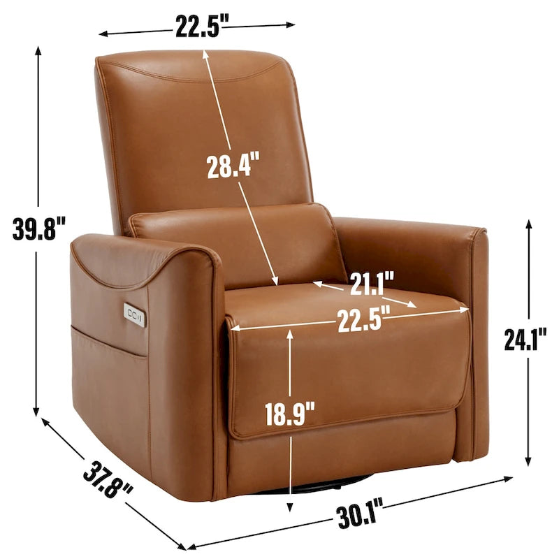 Fauteuil inclinable électrique berçant et pivotant