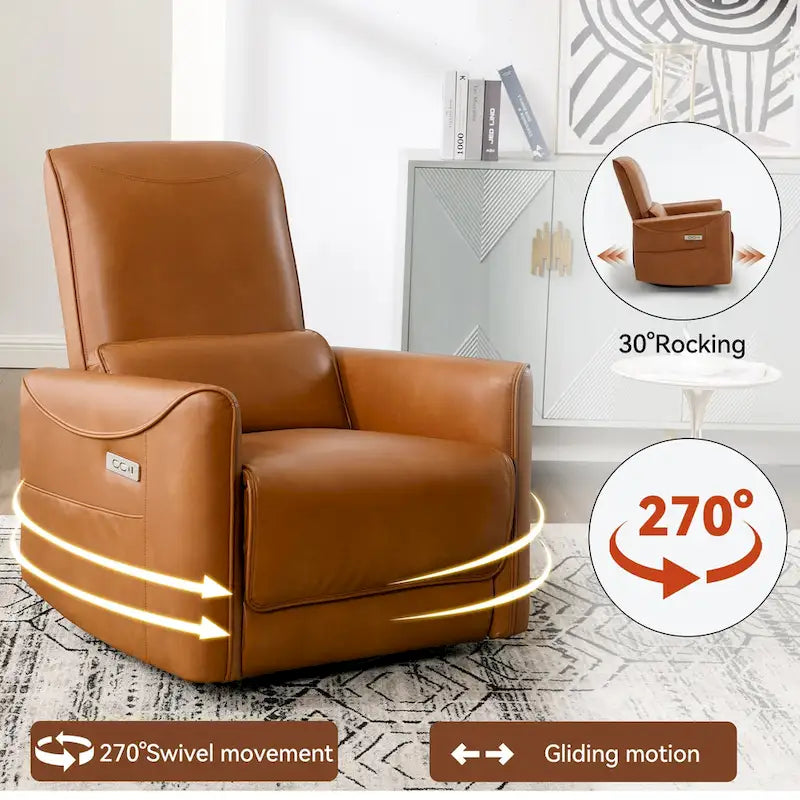Fauteuil inclinable électrique berçant et pivotant