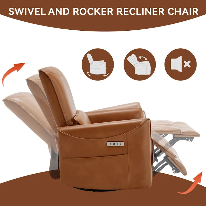 Fauteuil inclinable électrique berçant et pivotant