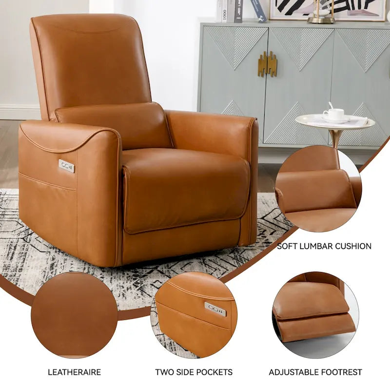 Fauteuil inclinable électrique berçant et pivotant
