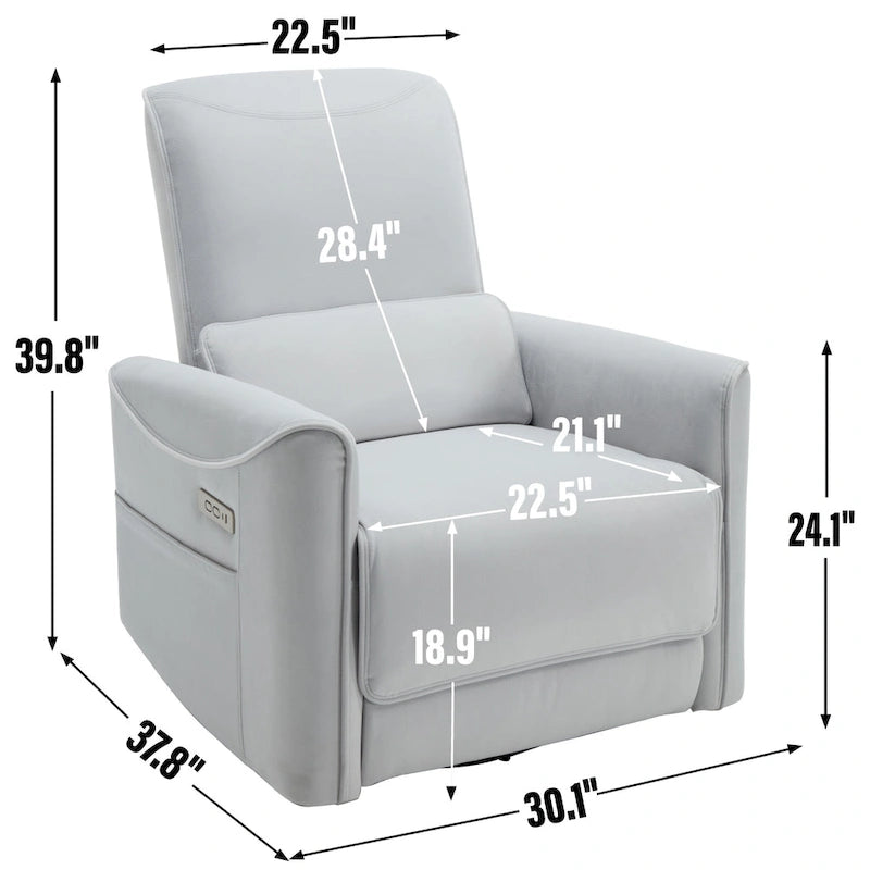 Fauteuil inclinable électrique berçant et pivotant