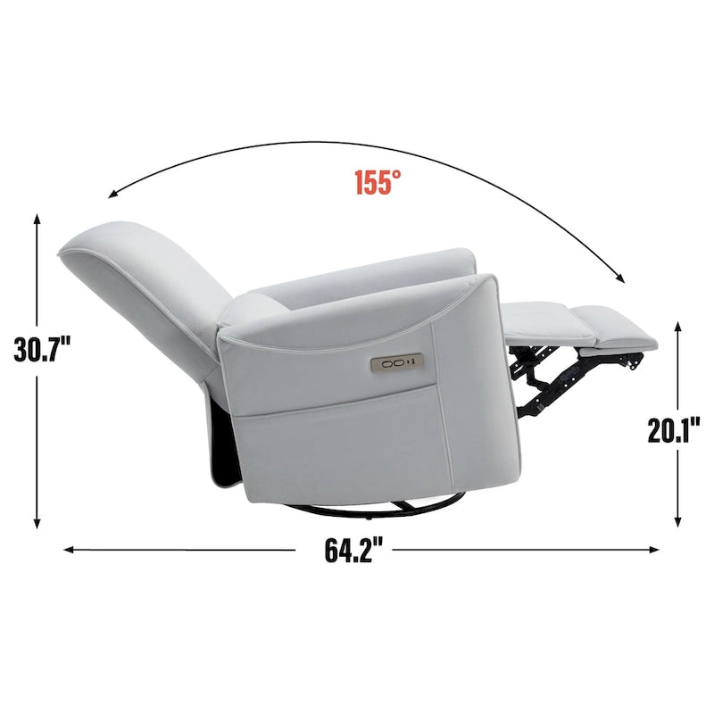 Fauteuil inclinable électrique berçant et pivotant
