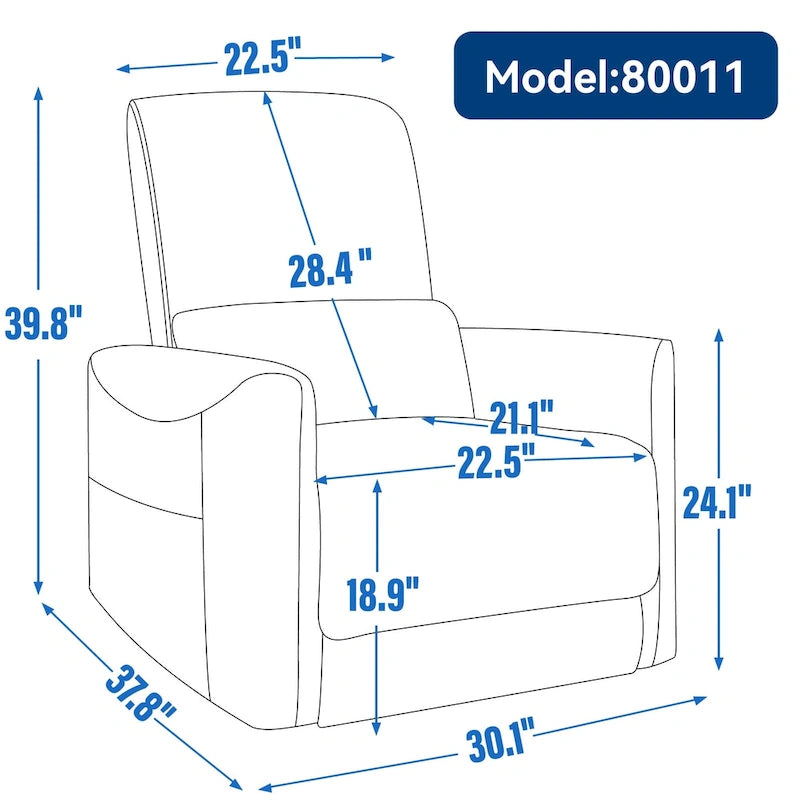 Fauteuil inclinable électrique berçant et pivotant