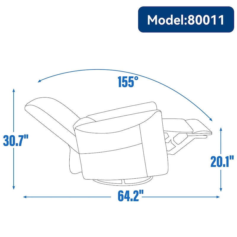 Fauteuil inclinable électrique berçant et pivotant