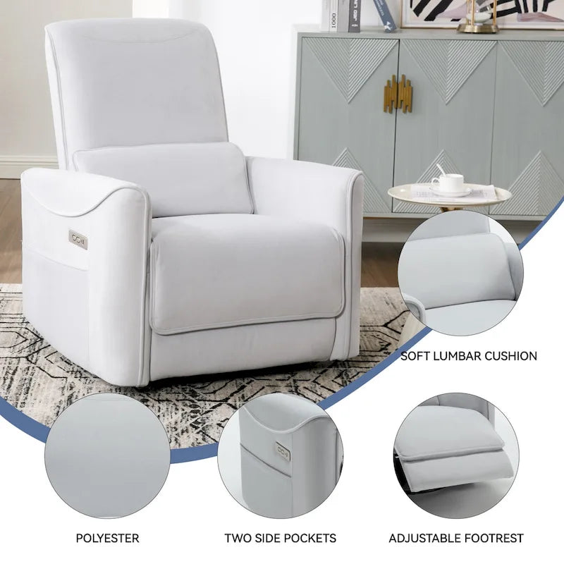 Fauteuil inclinable électrique berçant et pivotant