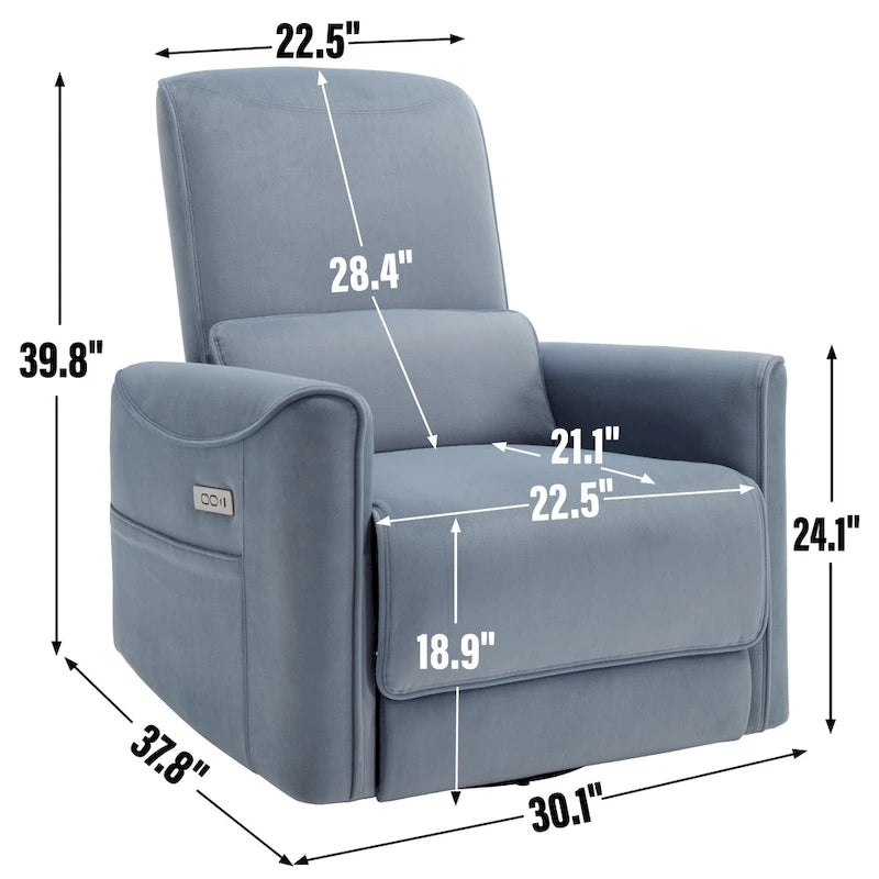 Fauteuil inclinable électrique berçant et pivotant