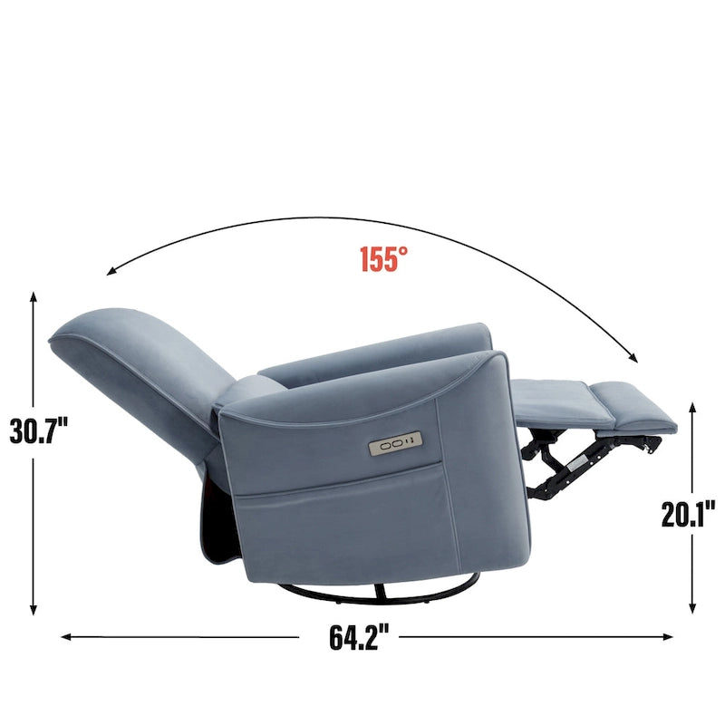 Fauteuil inclinable électrique berçant et pivotant