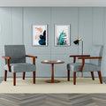Fauteuils gris 18.7 avec table ronde