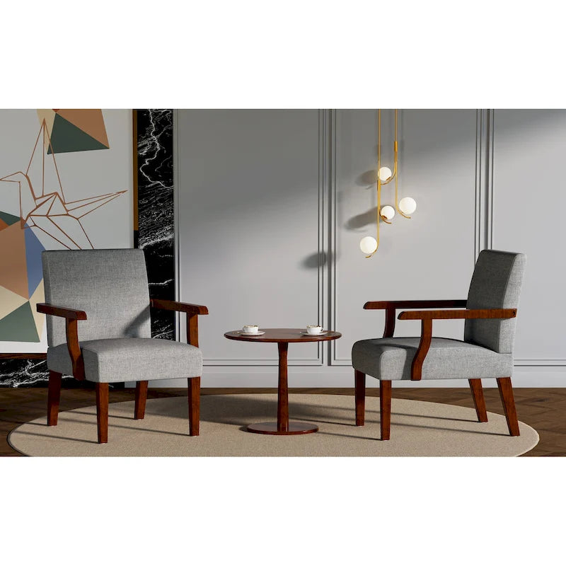 Fauteuils gris 18.7 avec table ronde