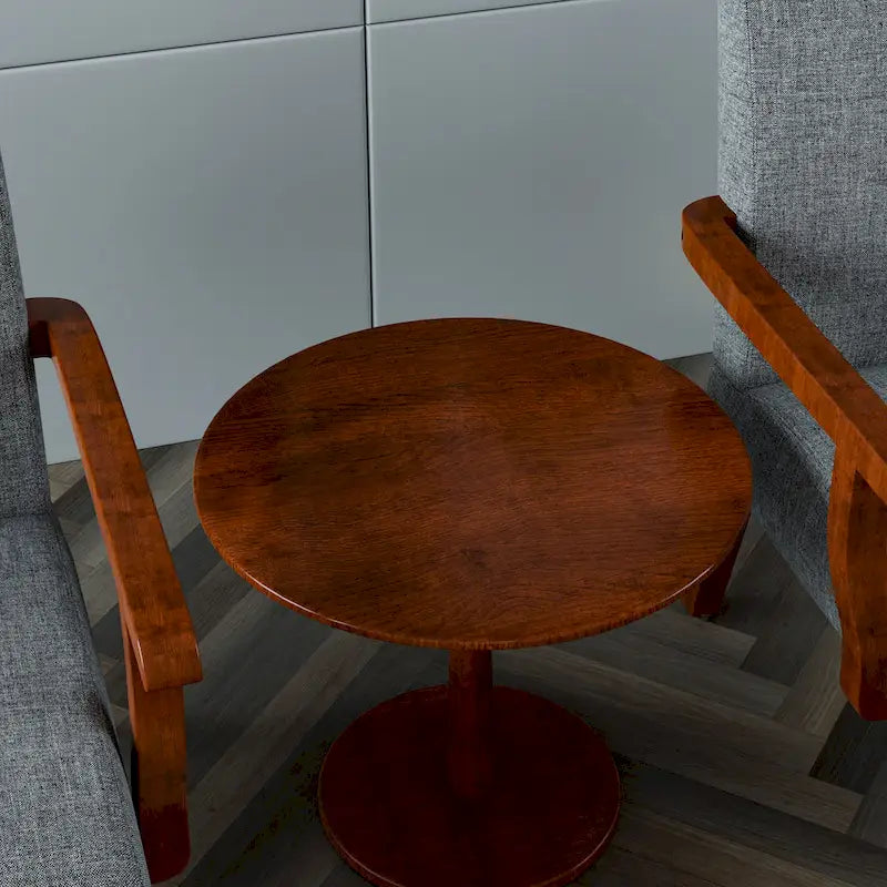 Fauteuils gris 18.7 avec table ronde