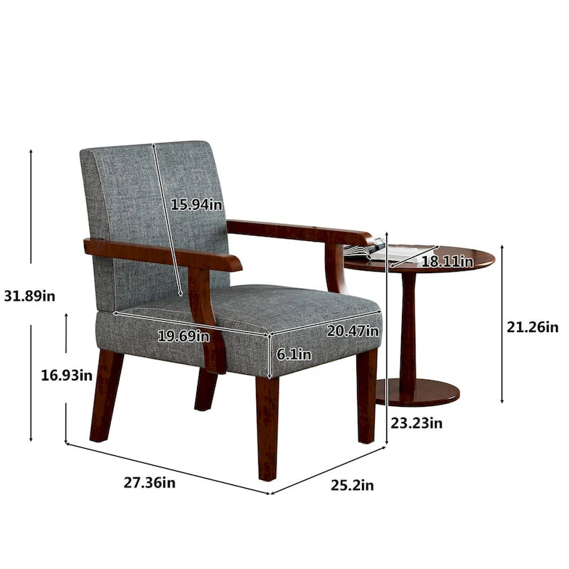 Fauteuils gris 18.7 avec table ronde