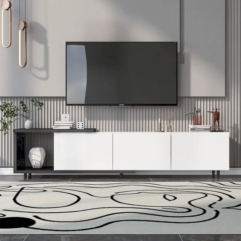Meuble TV moderne extensible blanc