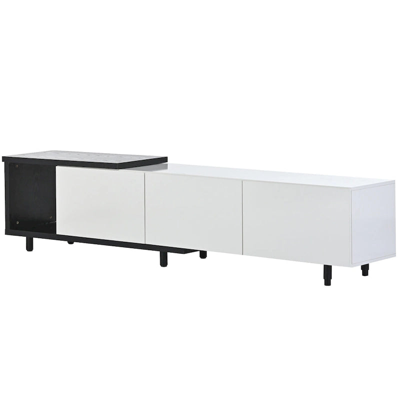 Meuble TV moderne extensible blanc