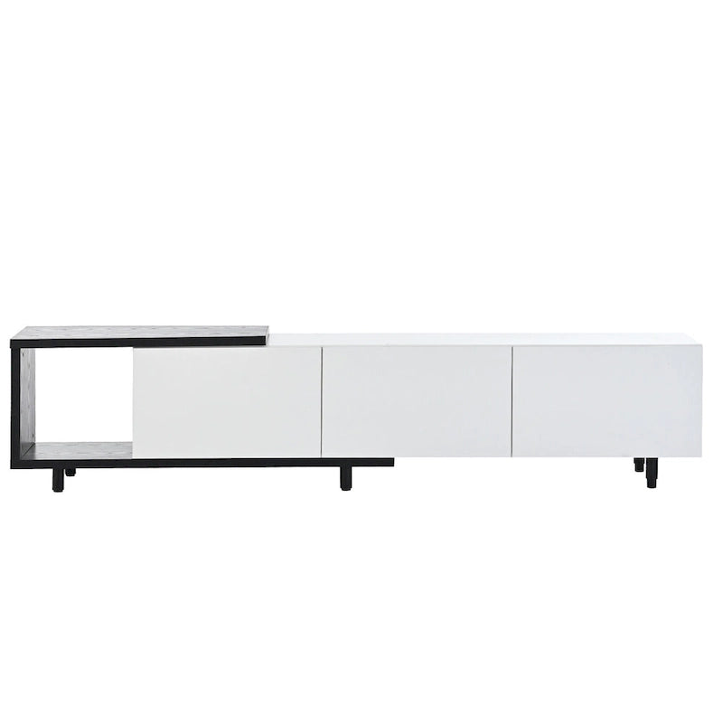 Meuble TV moderne extensible blanc