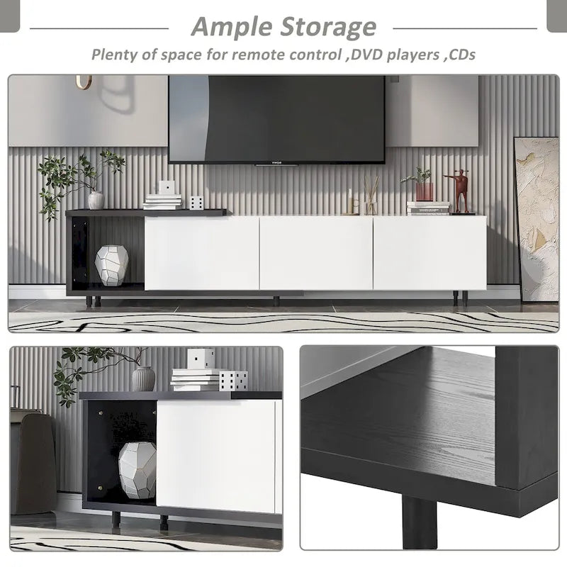 Meuble TV moderne extensible blanc