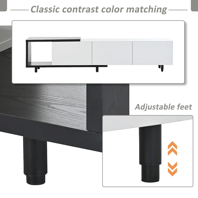 Meuble TV moderne extensible blanc