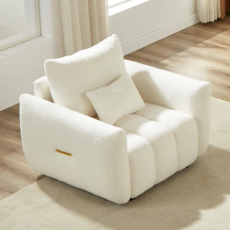 Fauteuil d'appoint en polaire Teddy beige