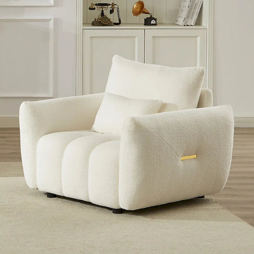 Fauteuil d'appoint en polaire Teddy beige