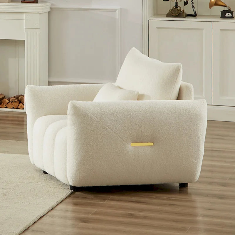 Fauteuil d'appoint en polaire Teddy beige