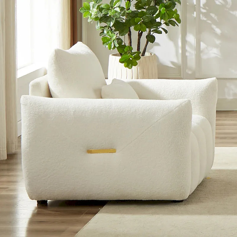 Fauteuil d'appoint en polaire Teddy beige